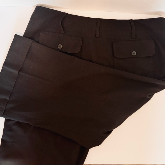 Michael Kors Women's Dark Brown Bottom Cuff Capris Cropped Stretch Size 14P - Picture 8 of 16